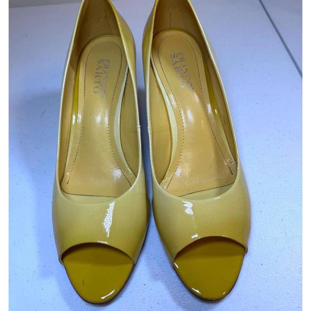 Franco Sarto Yellow Wedge Heels